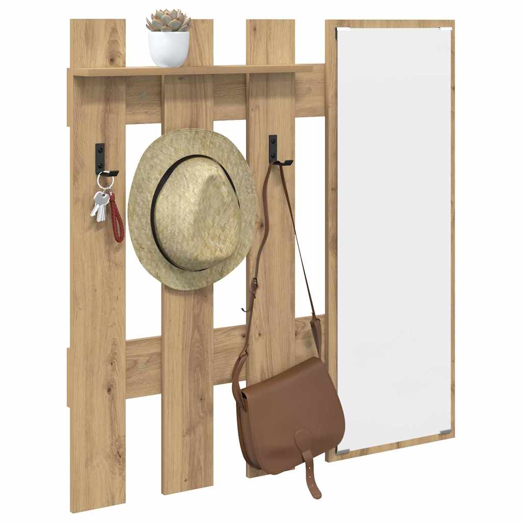 Appendiabiti a muro Rovere artigianale 100 x 10 x 100 cm