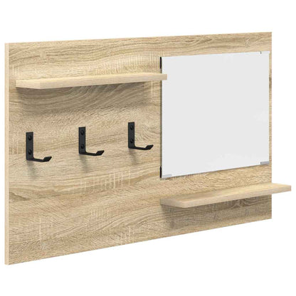 Appendiabiti a muro con specchio Rovere Sonoma 90 x 10 x 50 cm
