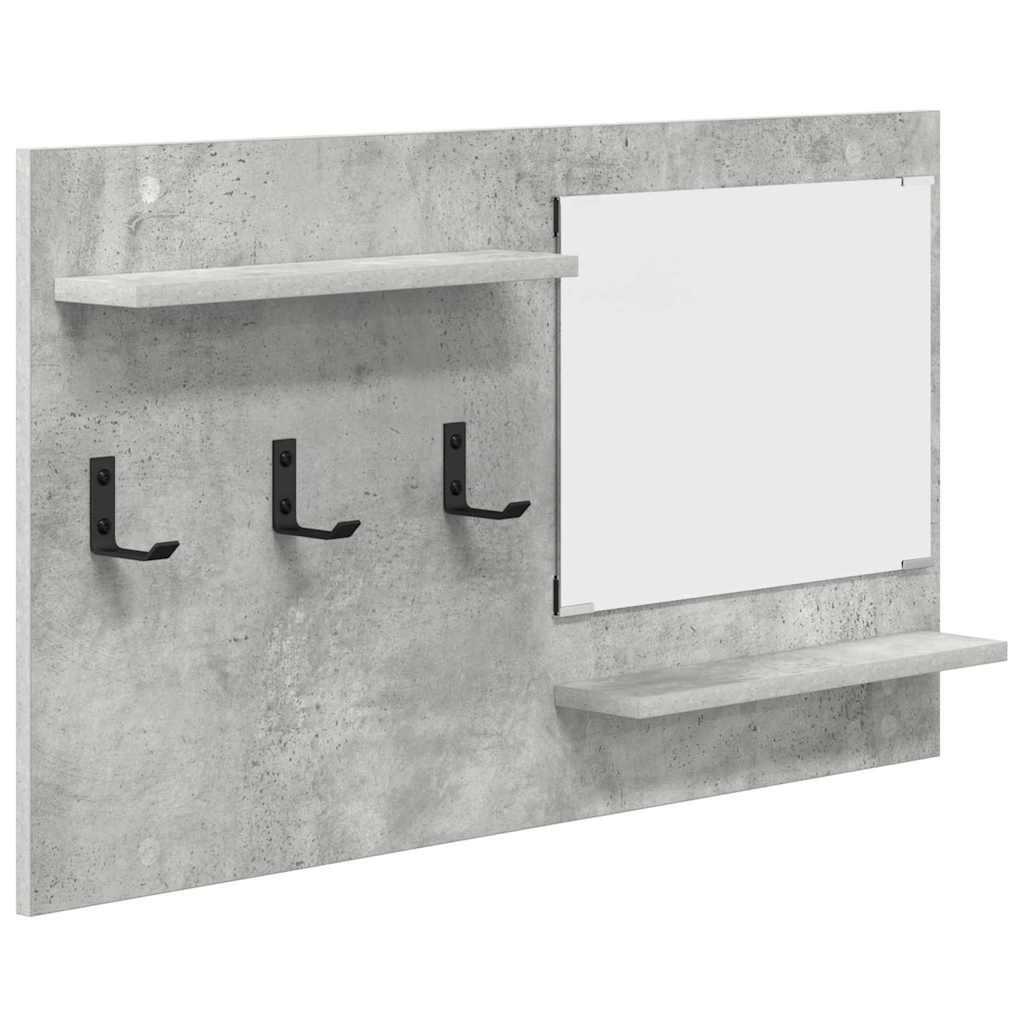 Appendiabiti a muro con specchio Grigio cemento 90 x 10 x 50 cm