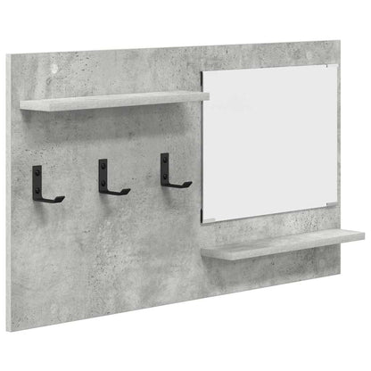 Appendiabiti a muro con specchio Grigio cemento 90 x 10 x 50 cm