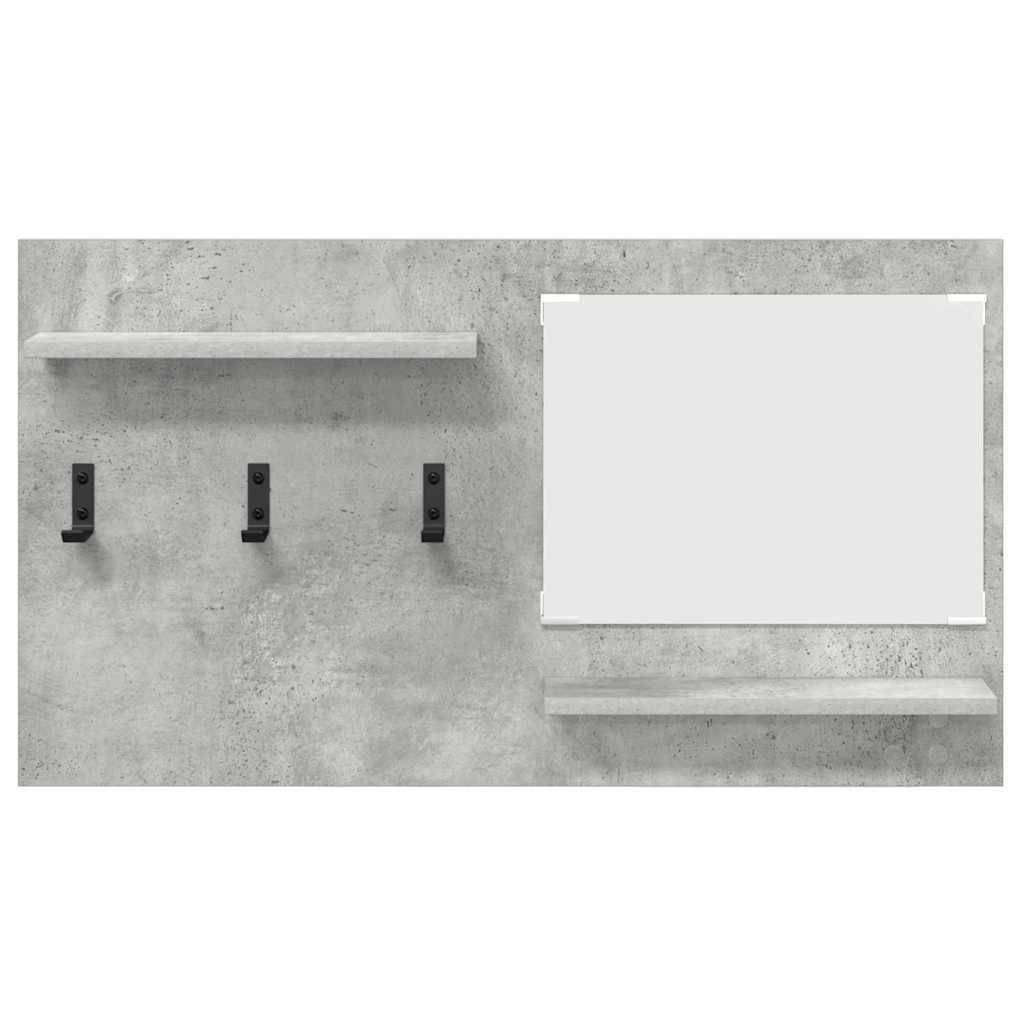 Appendiabiti a muro con specchio Grigio cemento 90 x 10 x 50 cm
