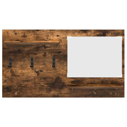 Appendiabiti a muro con lo scaffale Rovere fumÃ© 90 x 10 x 50 cm