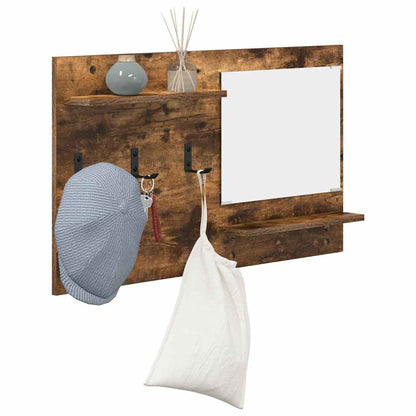 Appendiabiti a muro con lo scaffale Rovere fumÃ© 90 x 10 x 50 cm