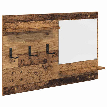 Appendiabiti a muro con specchio Legno vecchio 90 x 10 x 50 cm