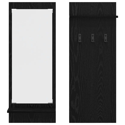 Appendiabiti a muro con lo scaffale Rovere Nero 70 x 10 x 90 cm