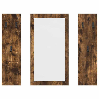 Appendiabiti a muro con specchio Rovere fumé 96 x 1,5 x 90 cm