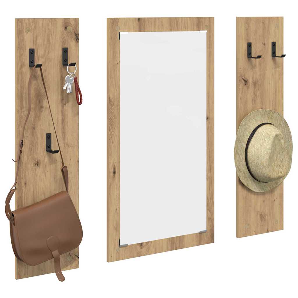 Appendiabiti a muro Rovere artigianale 96 x 1,5 x 90 cm