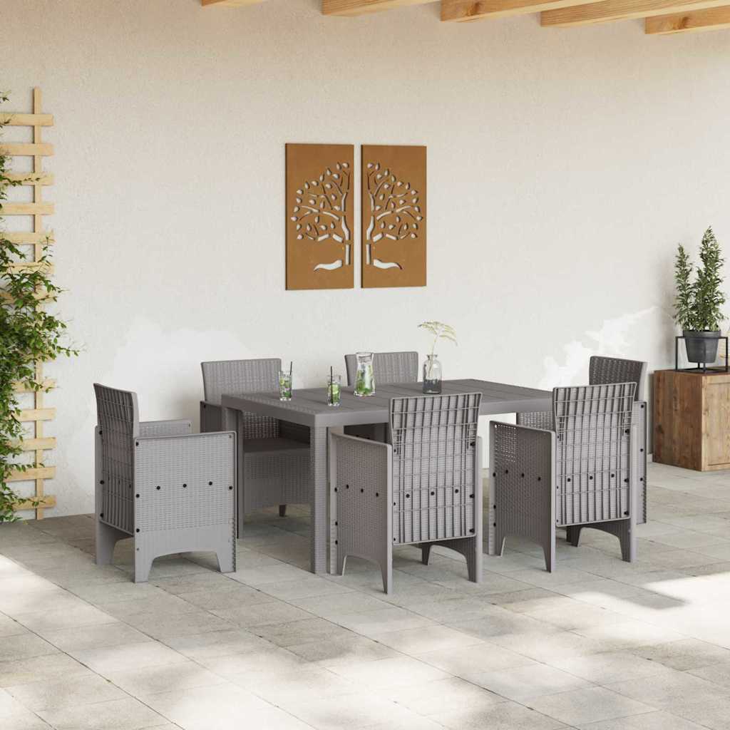 Tavolo da Giardino Grigio chiaro 150 x 100 x 73 cm polyrattan