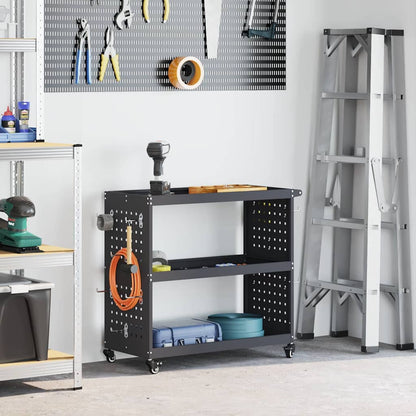 Carrello per Attrezzi con lo scaffale Antracite 75 x 35 x 73 cm
