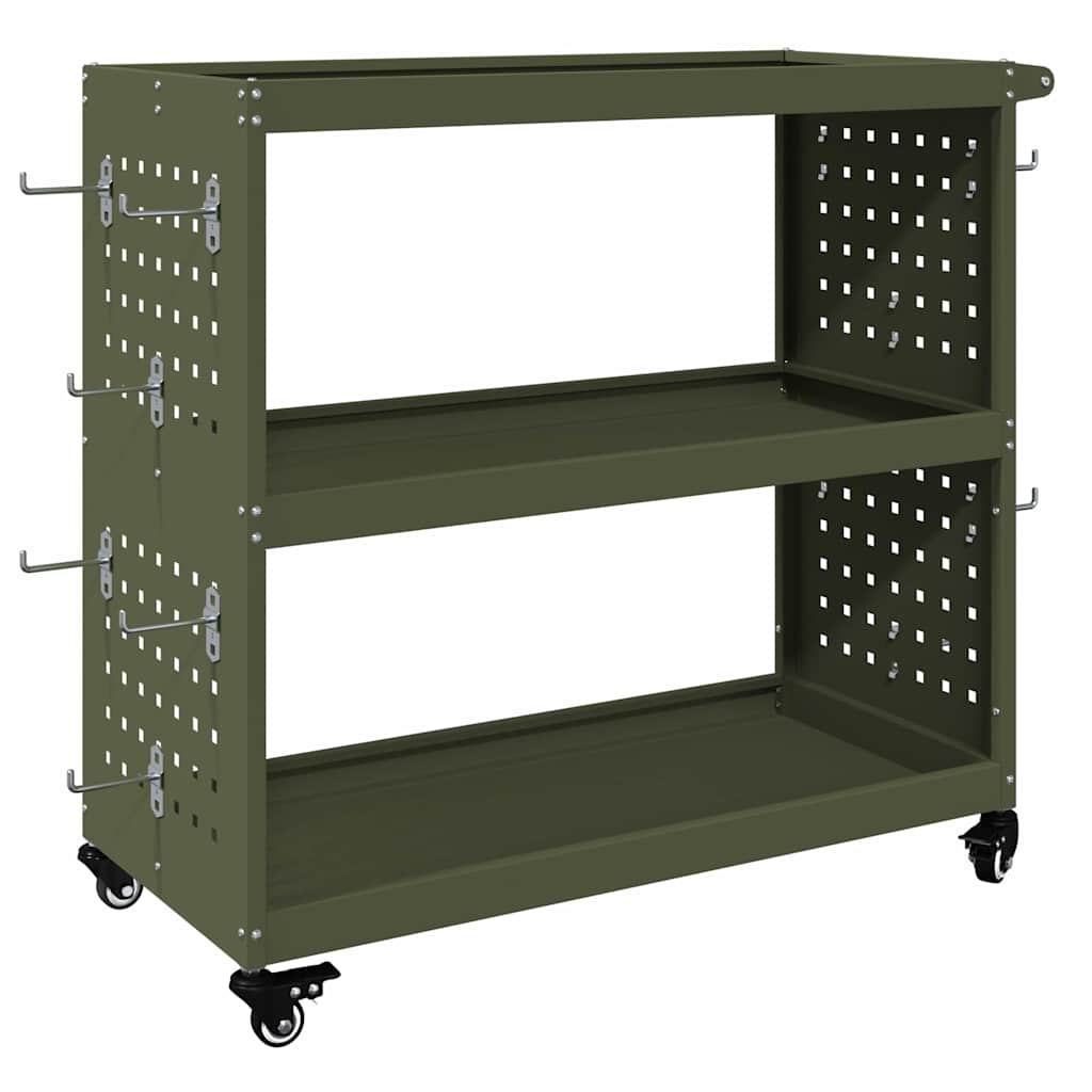 Carrello per Attrezzi con ruota Verde oliva 75 x 35 x 73 cm