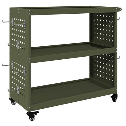 Carrello per Attrezzi con ruota Verde oliva 75 x 35 x 73 cm