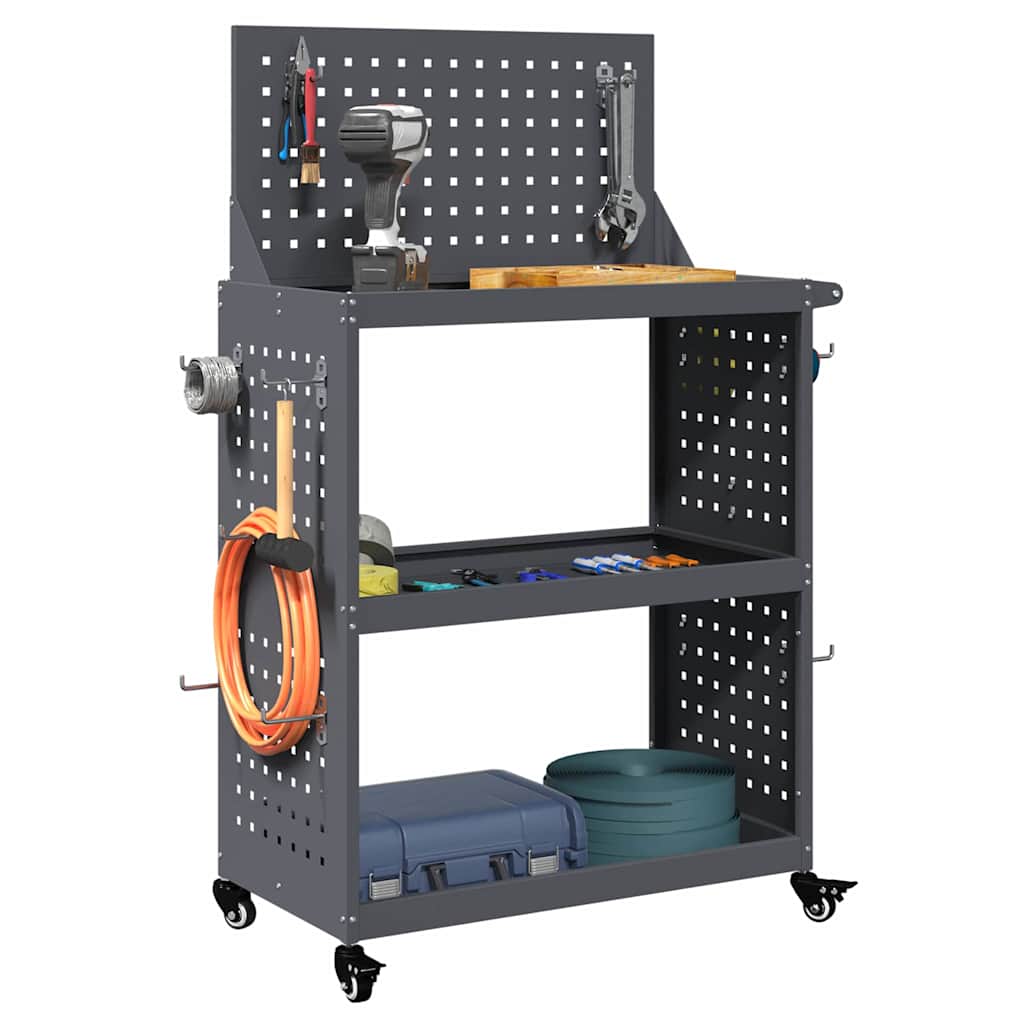 Carrello per Attrezzi con ruota Antracite 65 x 35 x 111 cm