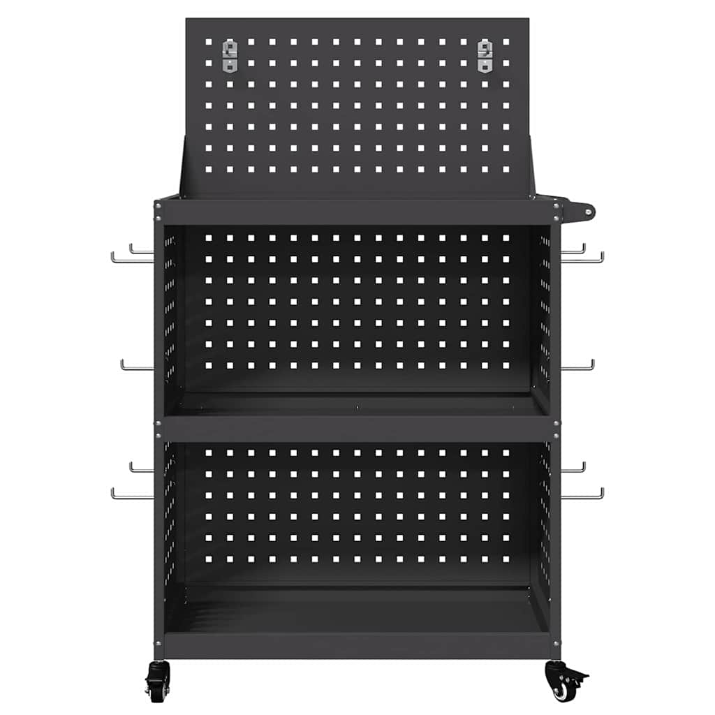 Carrello per Attrezzi con lo scaffale Nero 65 x 35 x 111 cm
