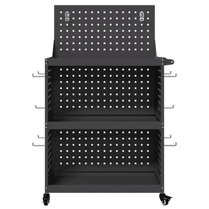 Carrello per Attrezzi con lo scaffale Nero 65 x 35 x 111 cm