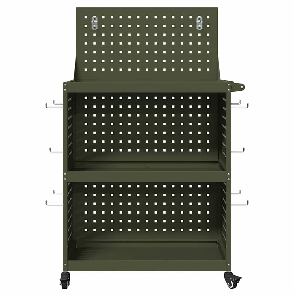 Carrello per Attrezzi con ruota Verde oliva 65 x 35 x 111 cm