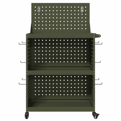 Carrello per Attrezzi con ruota Verde oliva 65 x 35 x 111 cm