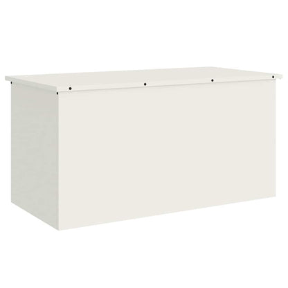 Scatola di Stoccaggio Esterno Bianco 100 x 50,5 x 50 cm Acciaio