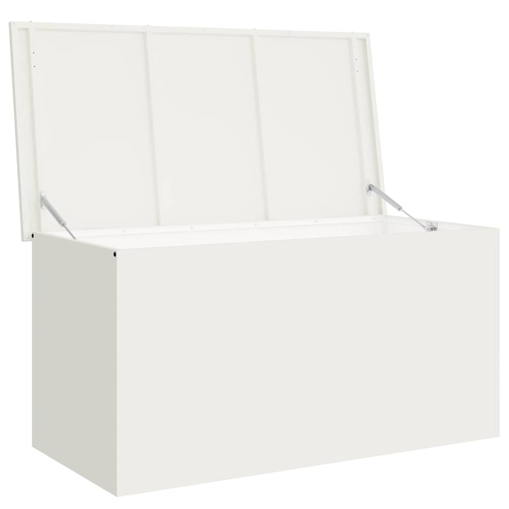 Scatola di Stoccaggio Esterno Bianco 100 x 50,5 x 50 cm Acciaio