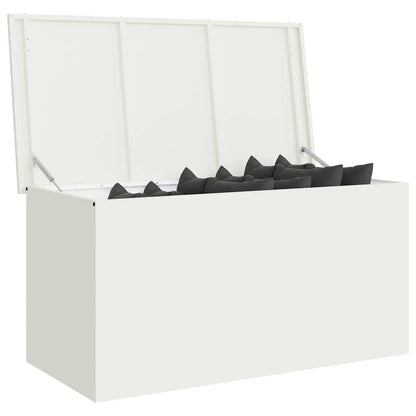 Scatola di Stoccaggio Esterno Bianco 100 x 50,5 x 50 cm Acciaio