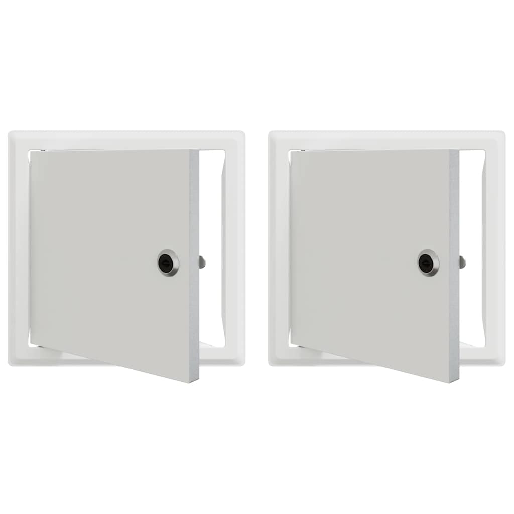 Pannello di Accesso 2 pcs Bianco 23 x 23 x 3 cm Acciaio