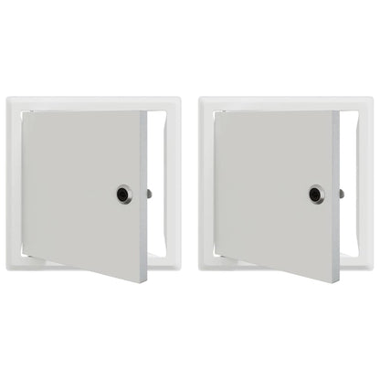 Pannello di Accesso 2 pcs Bianco 23 x 23 x 3 cm Acciaio