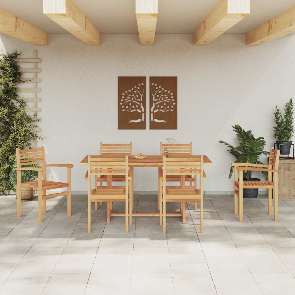 Sedia 6 pcs Marrone 56 x 55 x 90.5 cm Legno di teak solido