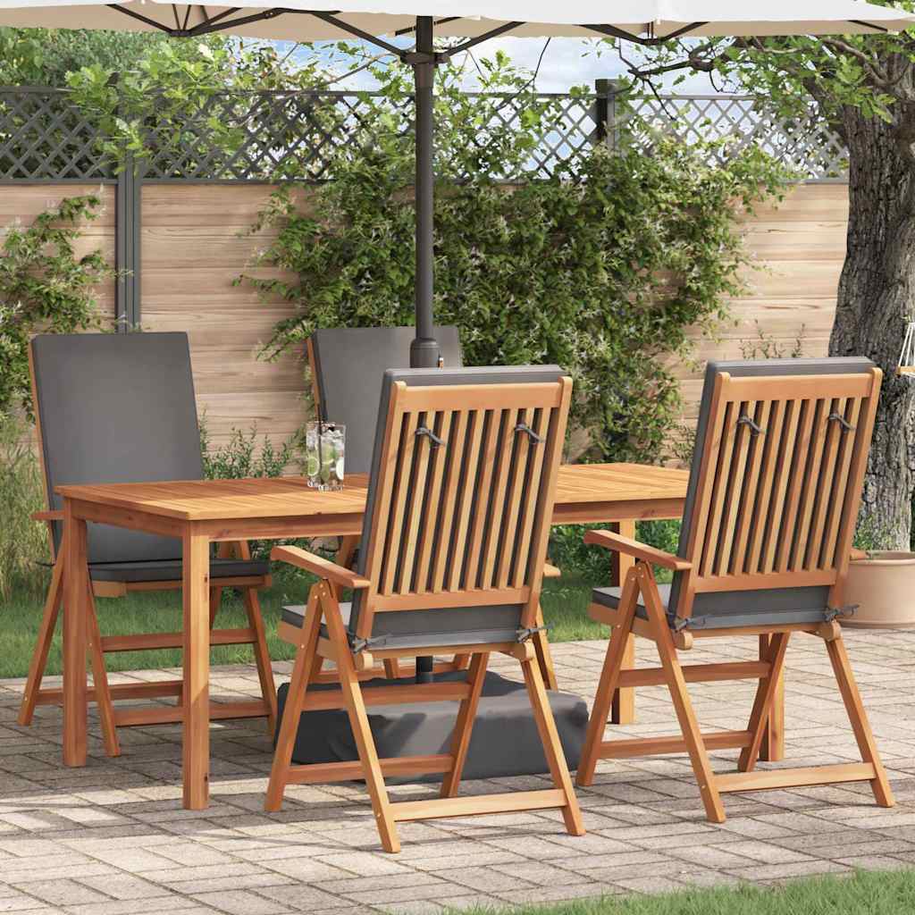 Sedia da Giardino 4 pcs Marrone e Grigio 57 x 71.5 x 104 cm