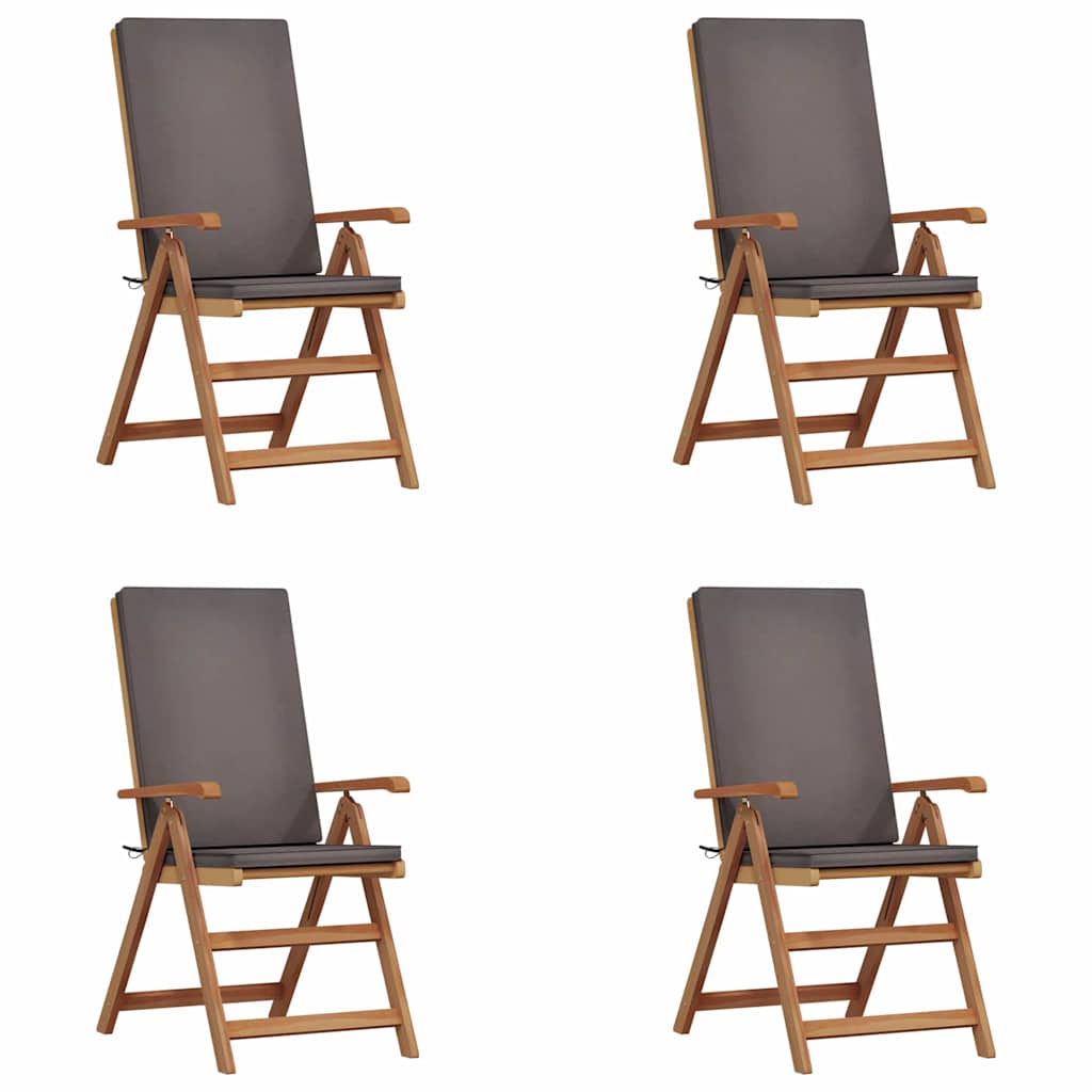 Sedia da Giardino 4 pcs Marrone e Grigio 57 x 71.5 x 104 cm