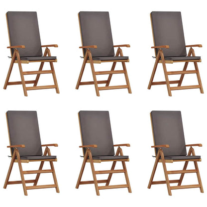 Sedia da Giardino 6 pcs Marrone e Grigio 57 x 71.5 x 104 cm