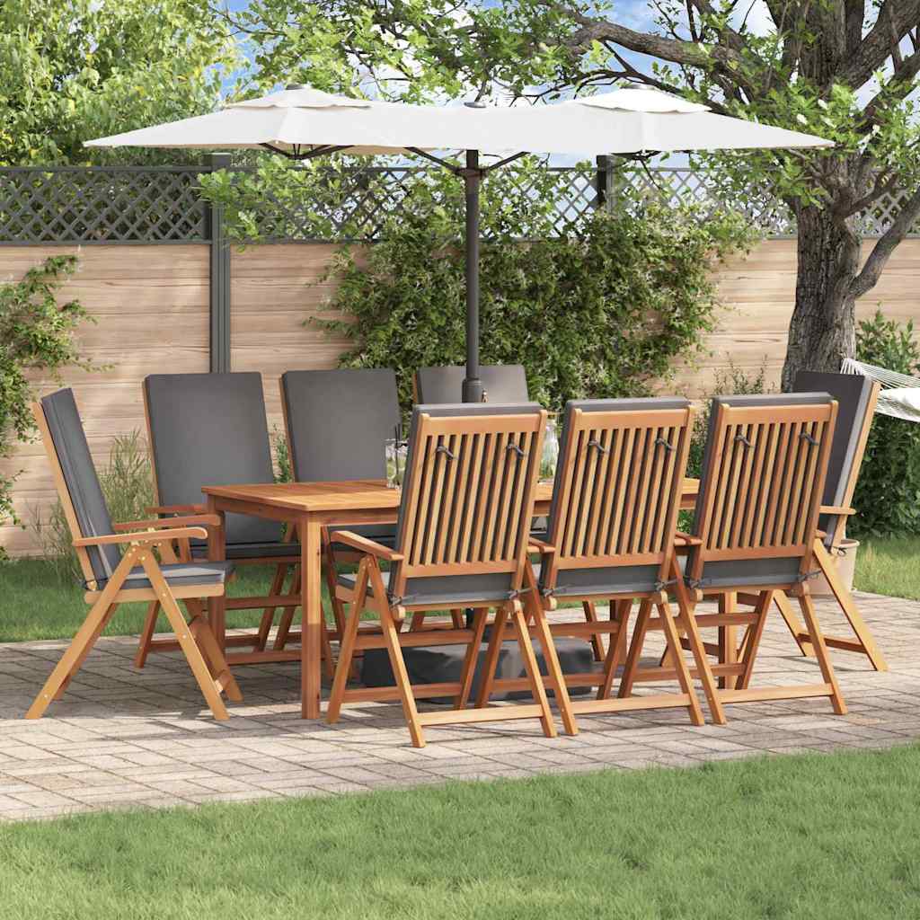 Sedia da Giardino 8 pcs Marrone e Grigio 57 x 71.5 x 104 cm