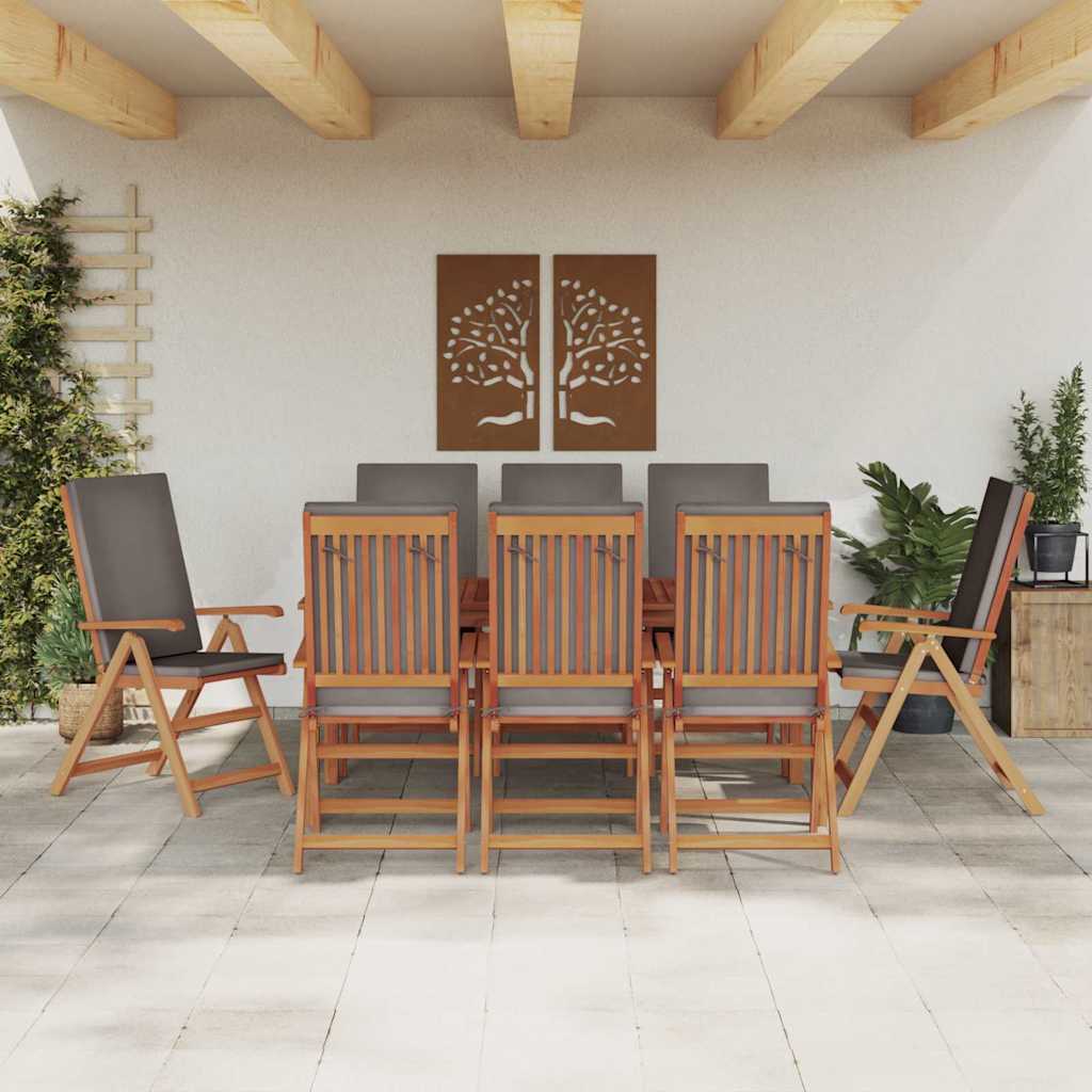 Sedia da Giardino 8 pcs Marrone e Grigio 57 x 71.5 x 104 cm