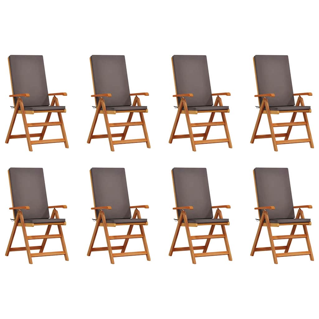 Sedia da Giardino 8 pcs Marrone e Grigio 57 x 71.5 x 104 cm