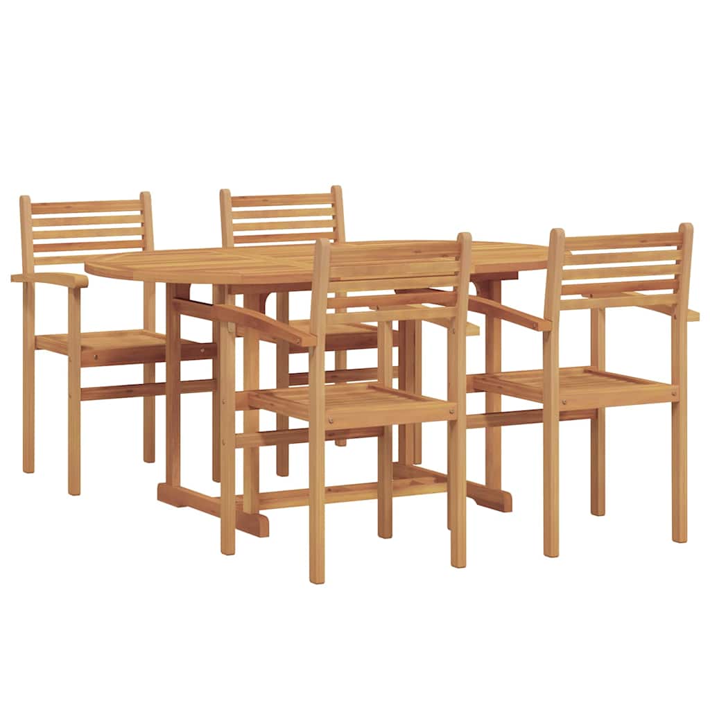 Set da Pranzo per Giardino 5 pcs Naturale