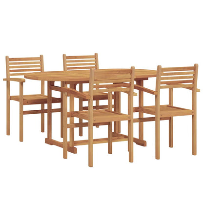 Set da Pranzo per Giardino 5 pcs Naturale