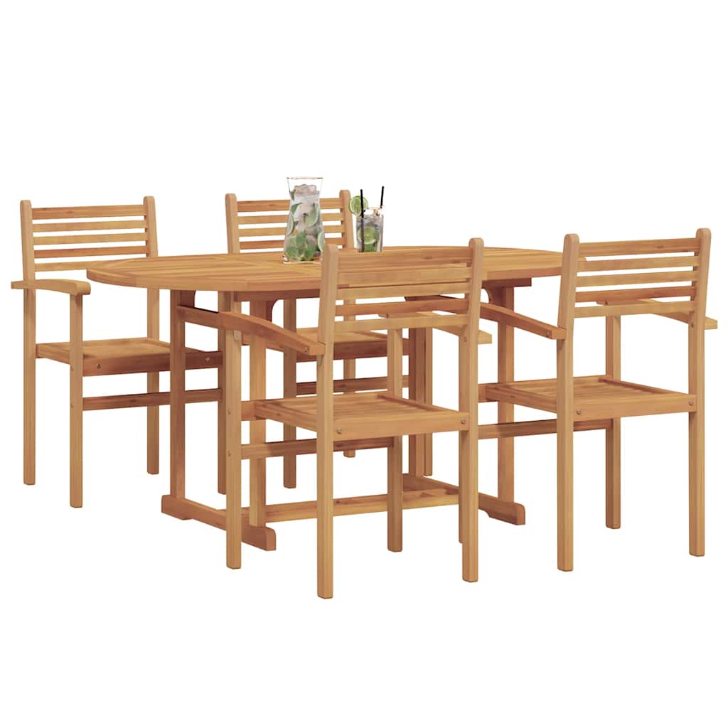 Set da Pranzo per Giardino 5 pcs Naturale