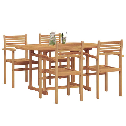 Set da Pranzo per Giardino 5 pcs Naturale