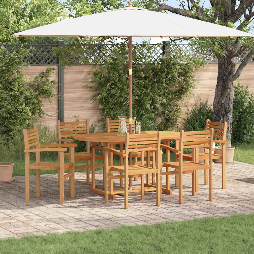 Set da Pranzo per Giardino 7 pcs Naturale