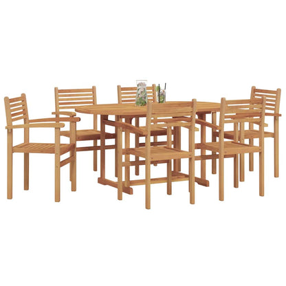 Set da Pranzo per Giardino 7 pcs Naturale