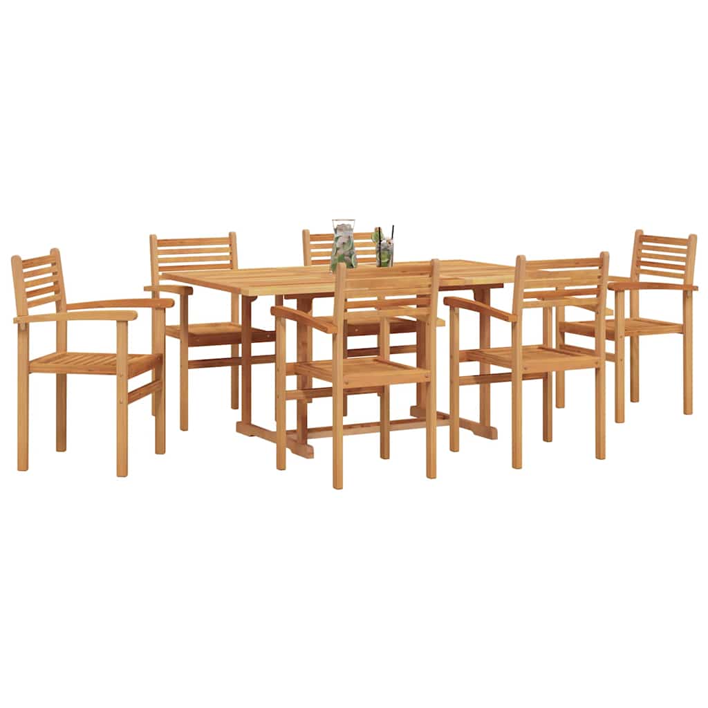 Set da Pranzo per Giardino 7 pcs Naturale