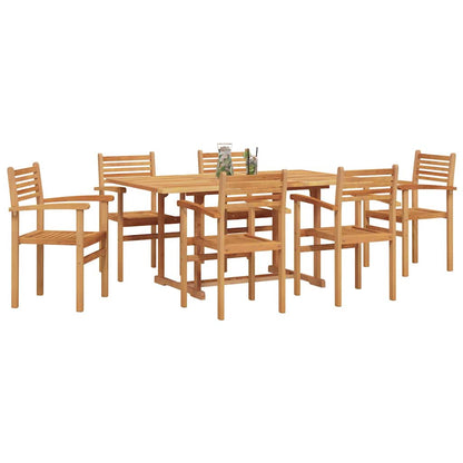 Set da Pranzo per Giardino 7 pcs Naturale