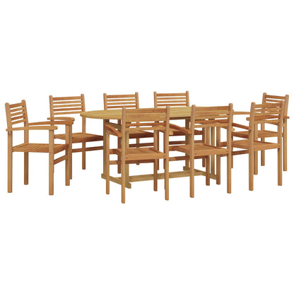 Set da Pranzo per Giardino 9 pcs Marrone Legno di teak solido