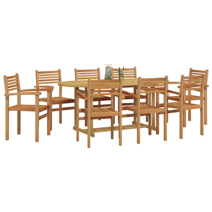 Set da Pranzo per Giardino 9 pcs Marrone Legno di teak solido