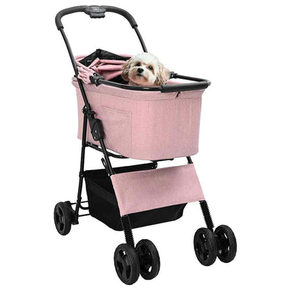 Passeggino pieghevole per animali Rosa 81 x 47 x 99 cm