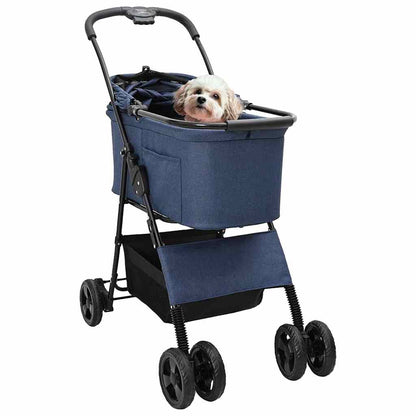 Passeggino pieghevole per animali Blu 81 x 47 x 99 cm