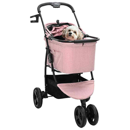 Passeggino pieghevole per animali Rosa 78 x 54 x 101 cm