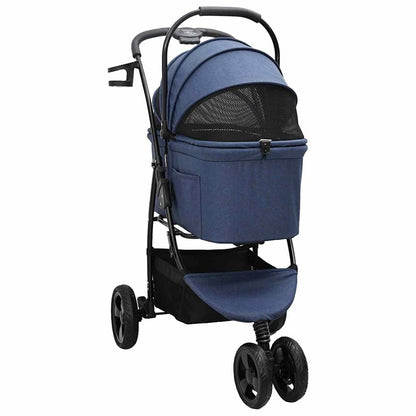 Passeggino pieghevole per animali Blu 78 x 54 x 101 cm