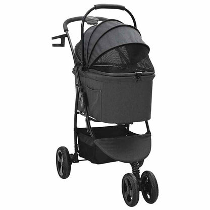 Passeggino pieghevole per animali Nero 78 x 54 x 101 cm