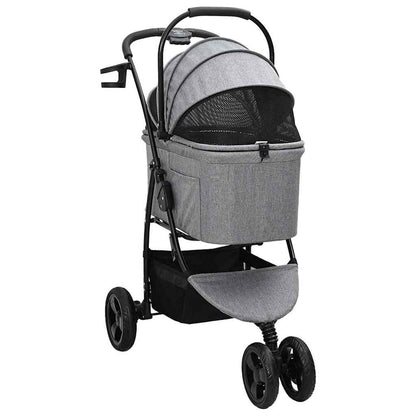 Passeggino pieghevole per animali Grigio 78 x 54 x 101 cm