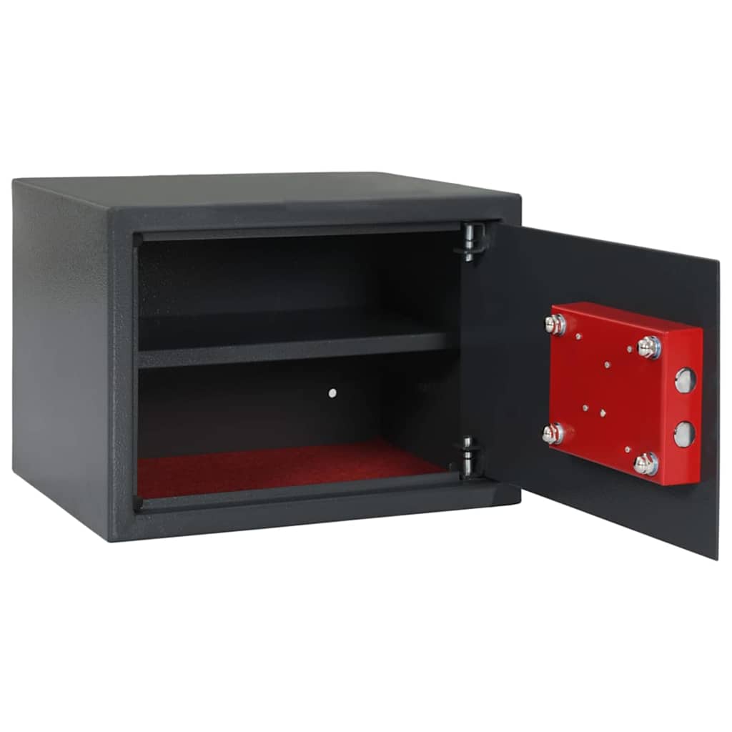 Cassaforte con blocco Grigio scuro 35 x 25 x 25 cm Acciaio