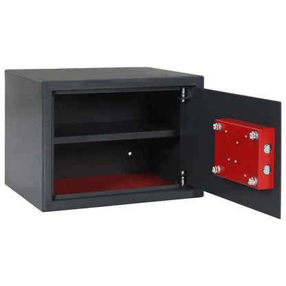 Cassaforte con blocco Grigio scuro 35 x 25 x 25 cm Acciaio